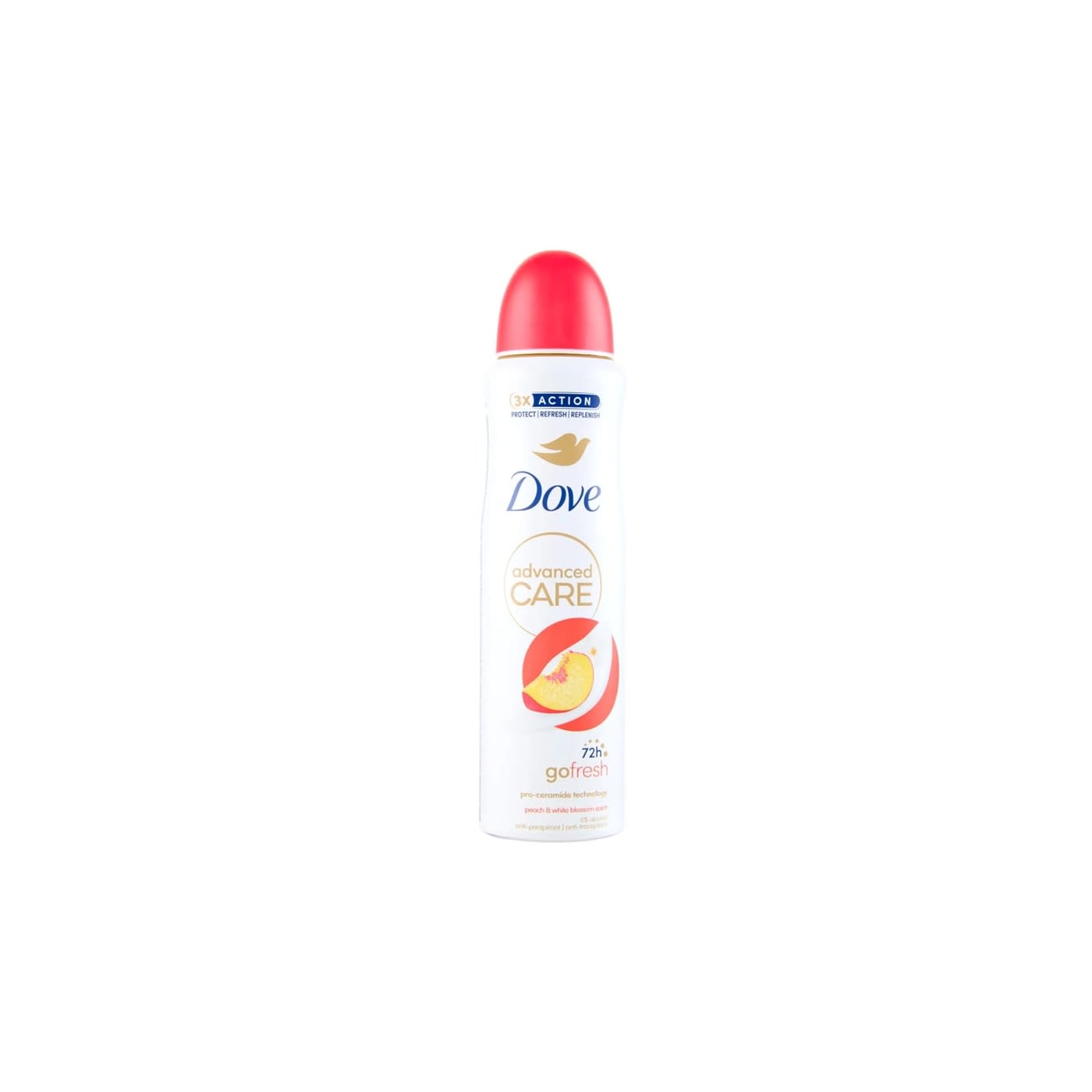 DOVE ADVANCED CARE ANTI-PERSPIRANT SPRAY PEACH 72 HOUR 150ML