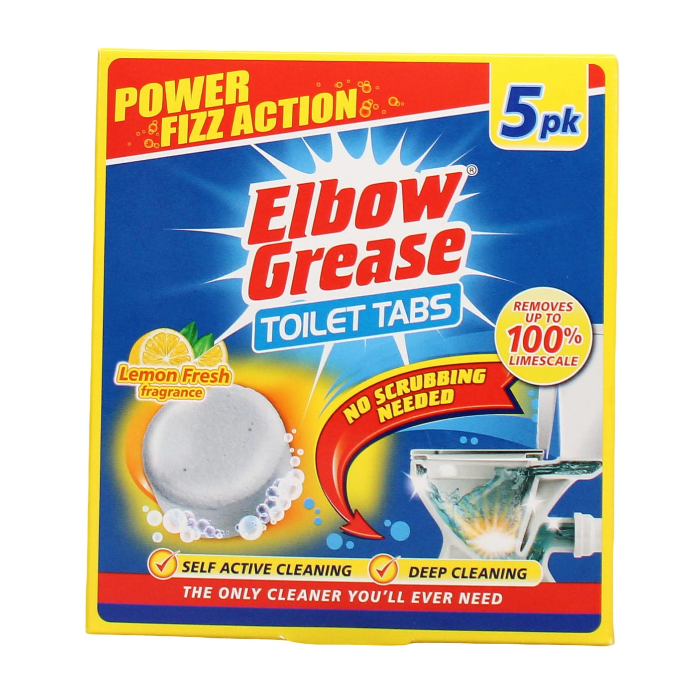ELBOW GREASE 5X30G TOILET TABLETS LEMON