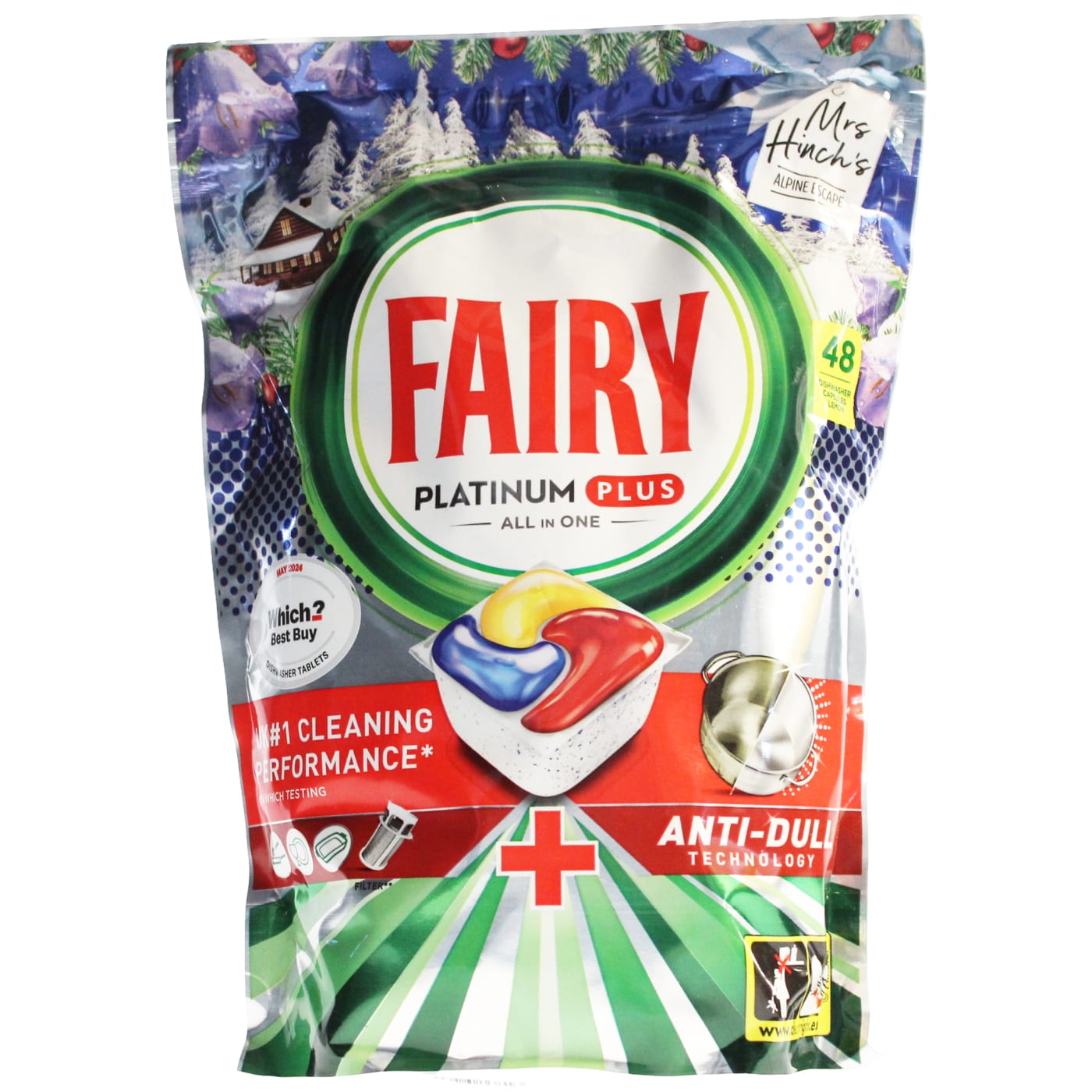 FAIRY PLATINUM PLUS DISHWASHER TABLETS MRS HINCH ALPINE ESCAPE 48'S