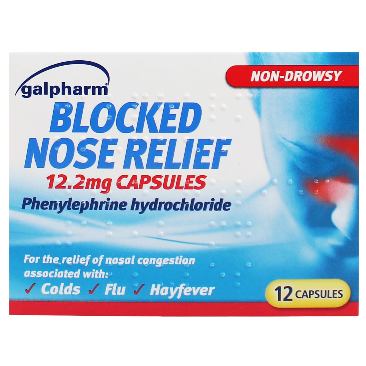 GALPHARM 12.2MG BLOCKED NOSE RELIEF CAPSULES 12'S