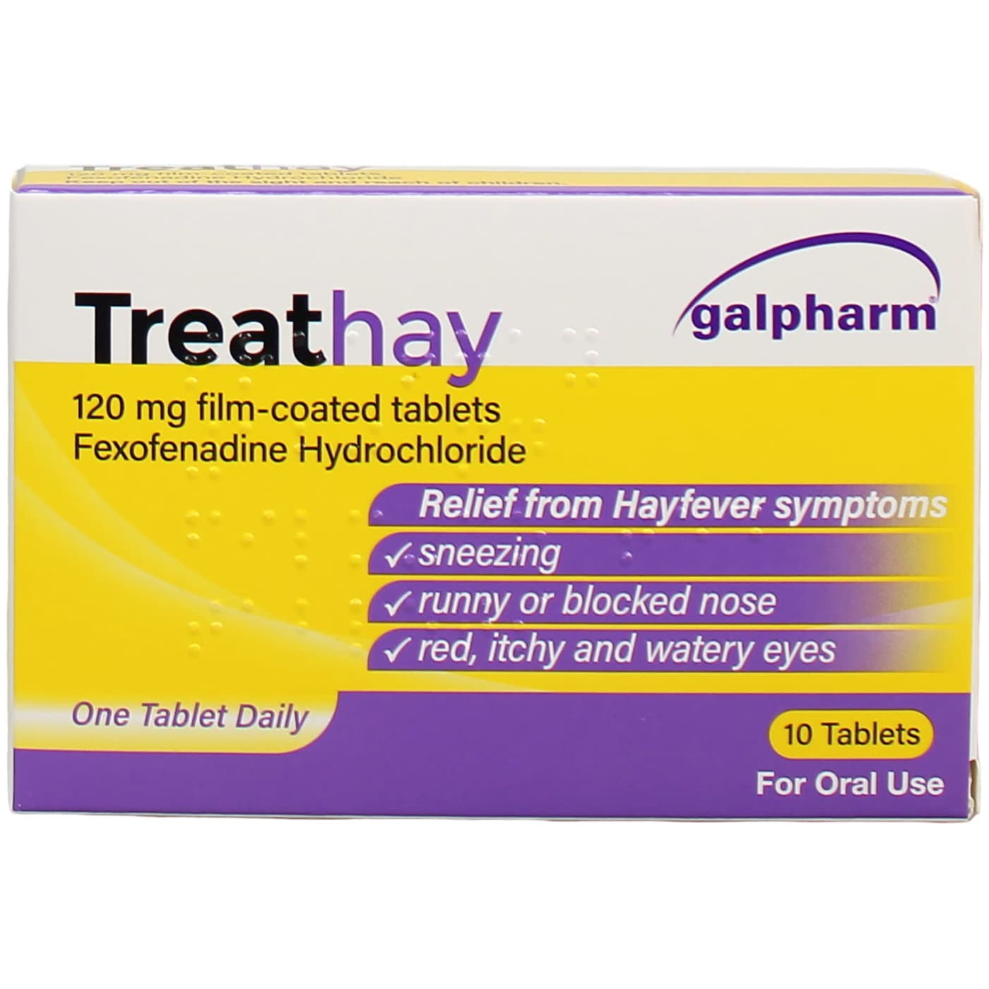 GALPHARM TREATHAY FEXOFENADINE HAYFEVER & ALLERGY RELIEF 10'S