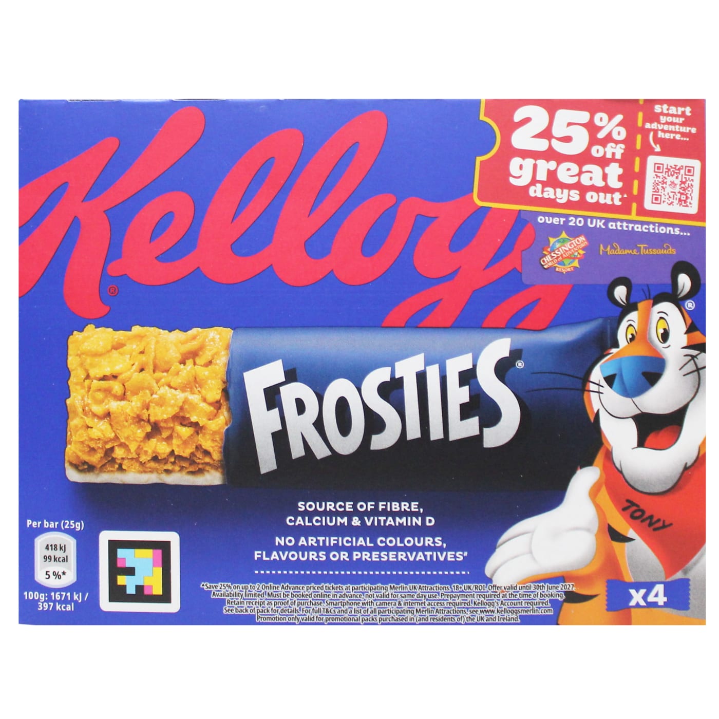 KELLOGGS FROSTIES 4X25G CEREAL BAR MIXED DESIGN