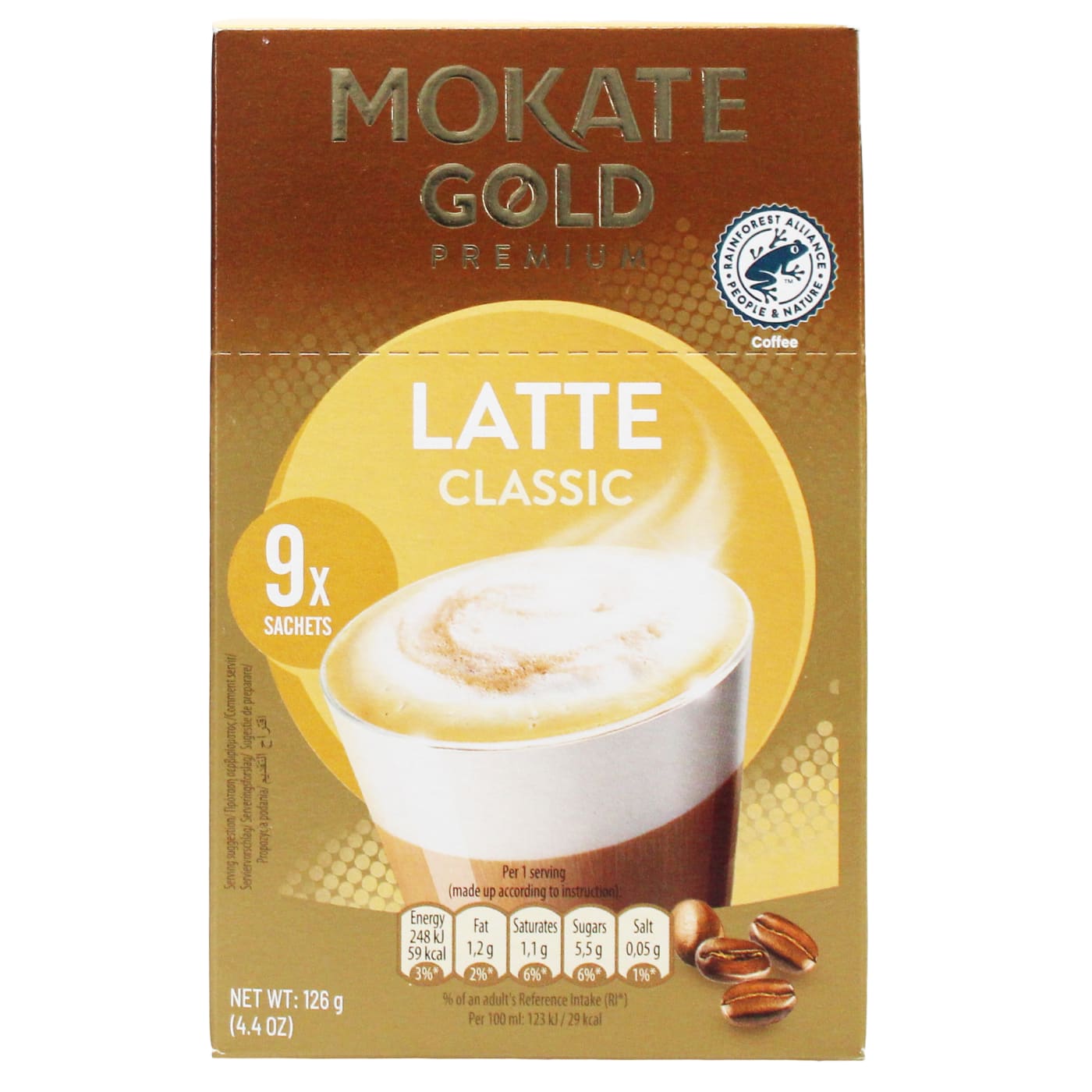 MOKATE GOLD PREMIUM 9X14G CLASSIC LATTE