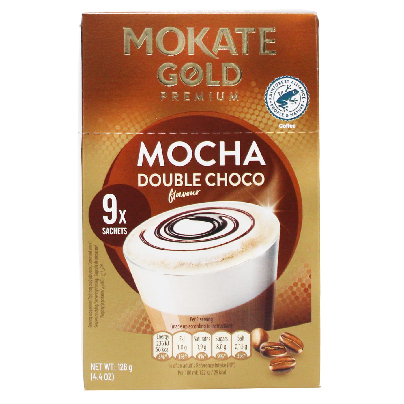 MOKATE GOLD PREMIUM 9X14G DOUBLE CHOC MOCHA