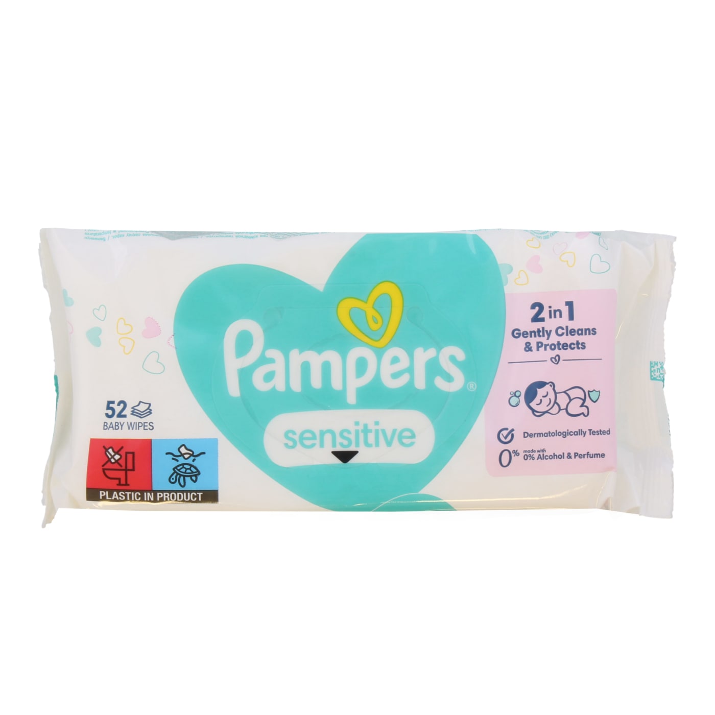 PAMPERS BABY WIPES SENSITIVE FRAGRANCE FREE 52'S