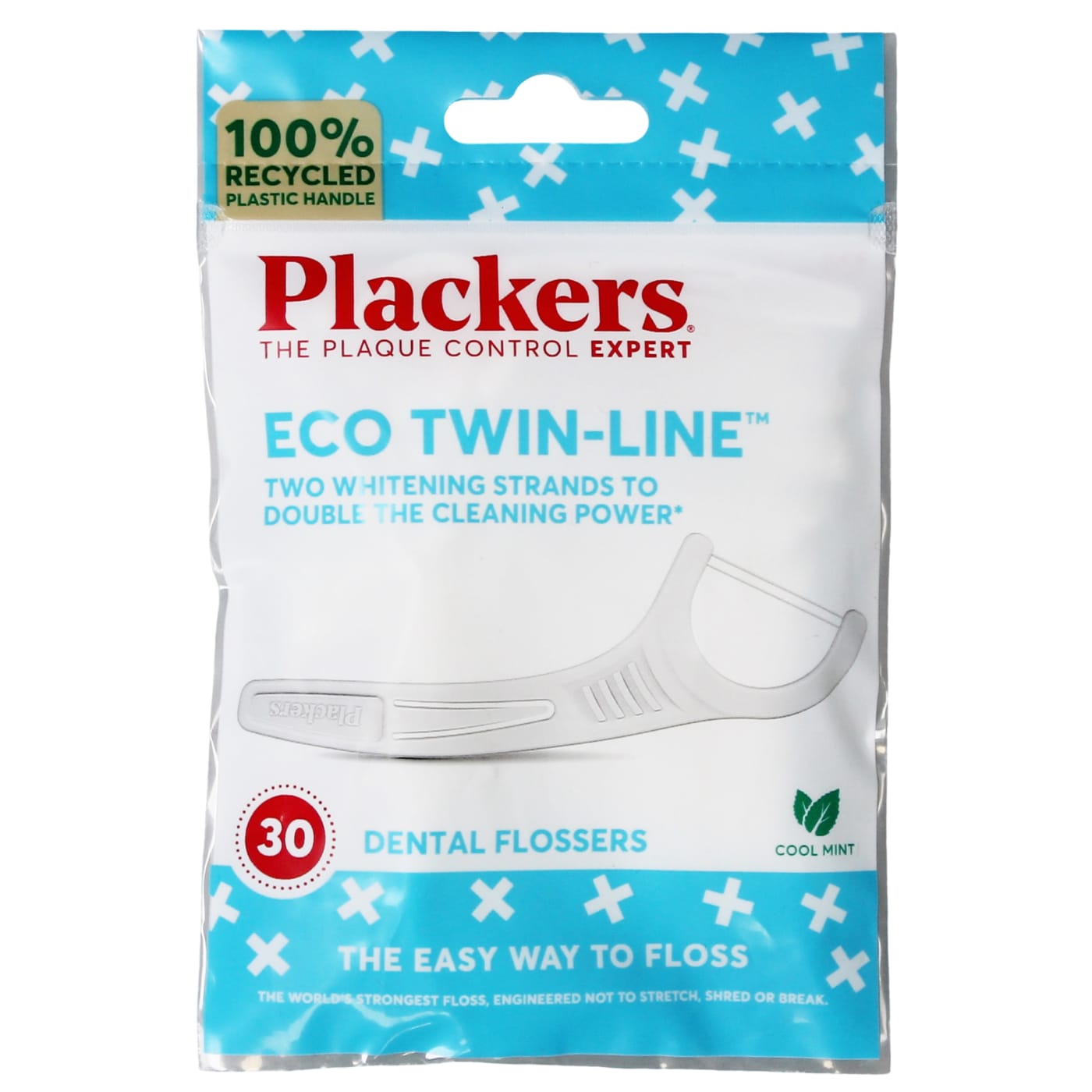 PLACKERS ECO FLOSSERS TWIN LINE 30'S COOL MINT
