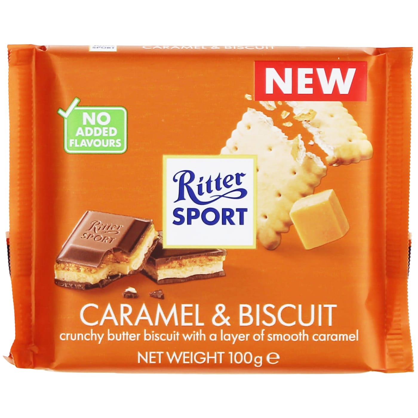RITTER SPORT 100G CARAMEL & BISCUIT