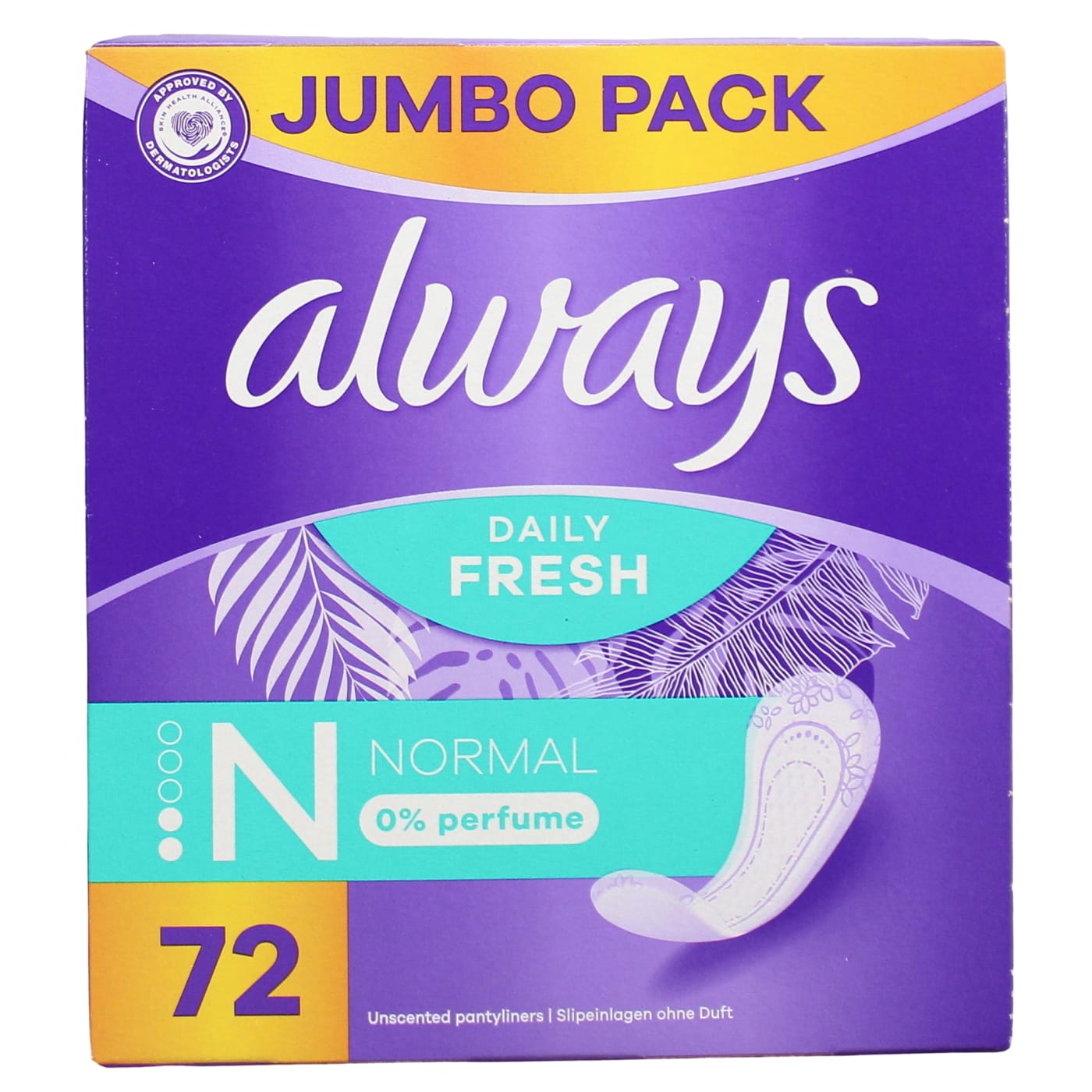 ALWAYS DAILY LINERS DAILY FRESH NORMAL 72'S