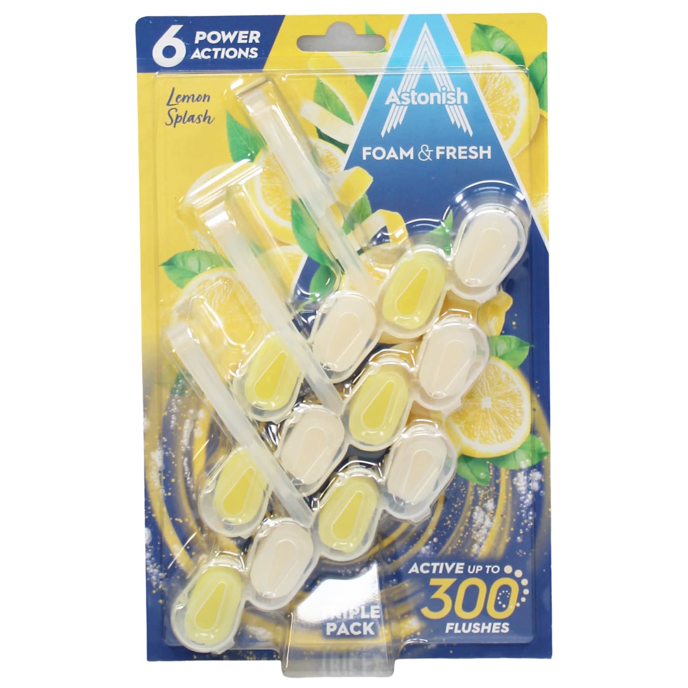 ASTONISH FOAM & FRESH LEMON SPLASH RIM BLOCKS 3PK