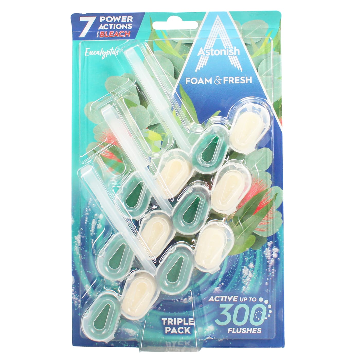 ASTONISH FOAM & FRESH EUCALYPTUS RIM BLOCKS 3PK