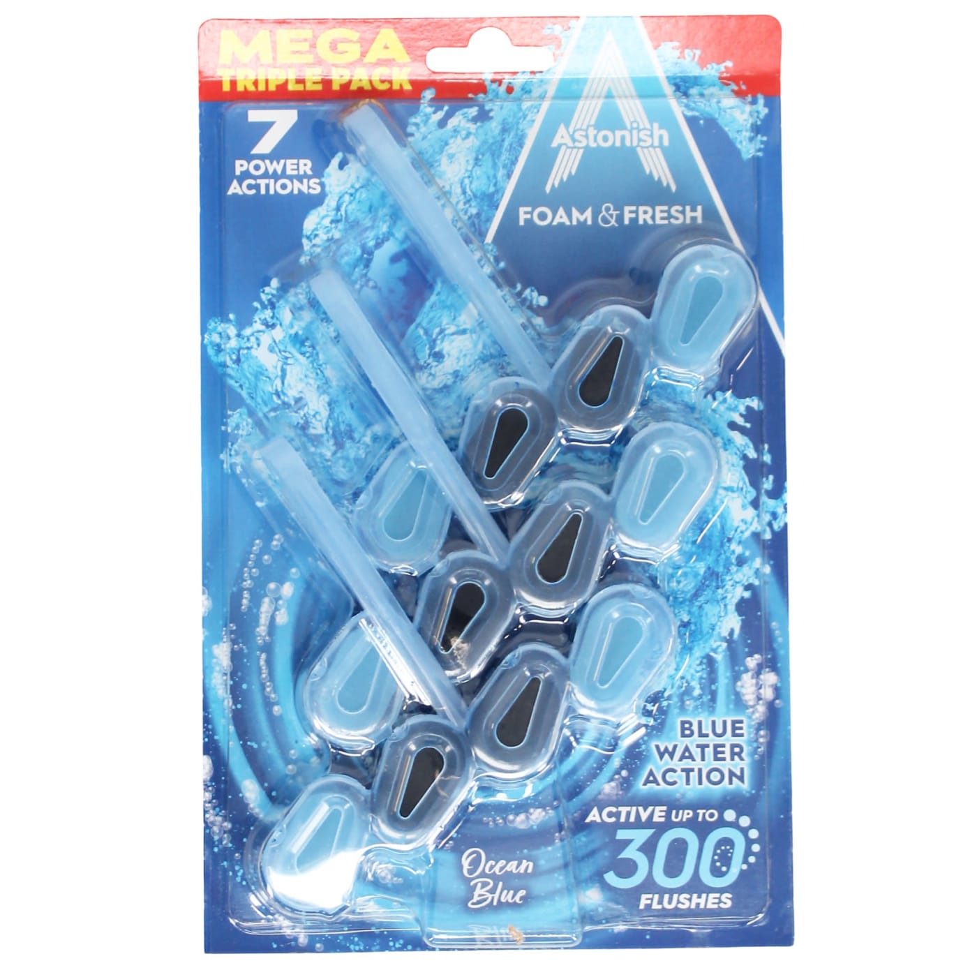 ASTONISH FOAM & FRESH OCEAN BLUE RIM BLOCKS 3PK