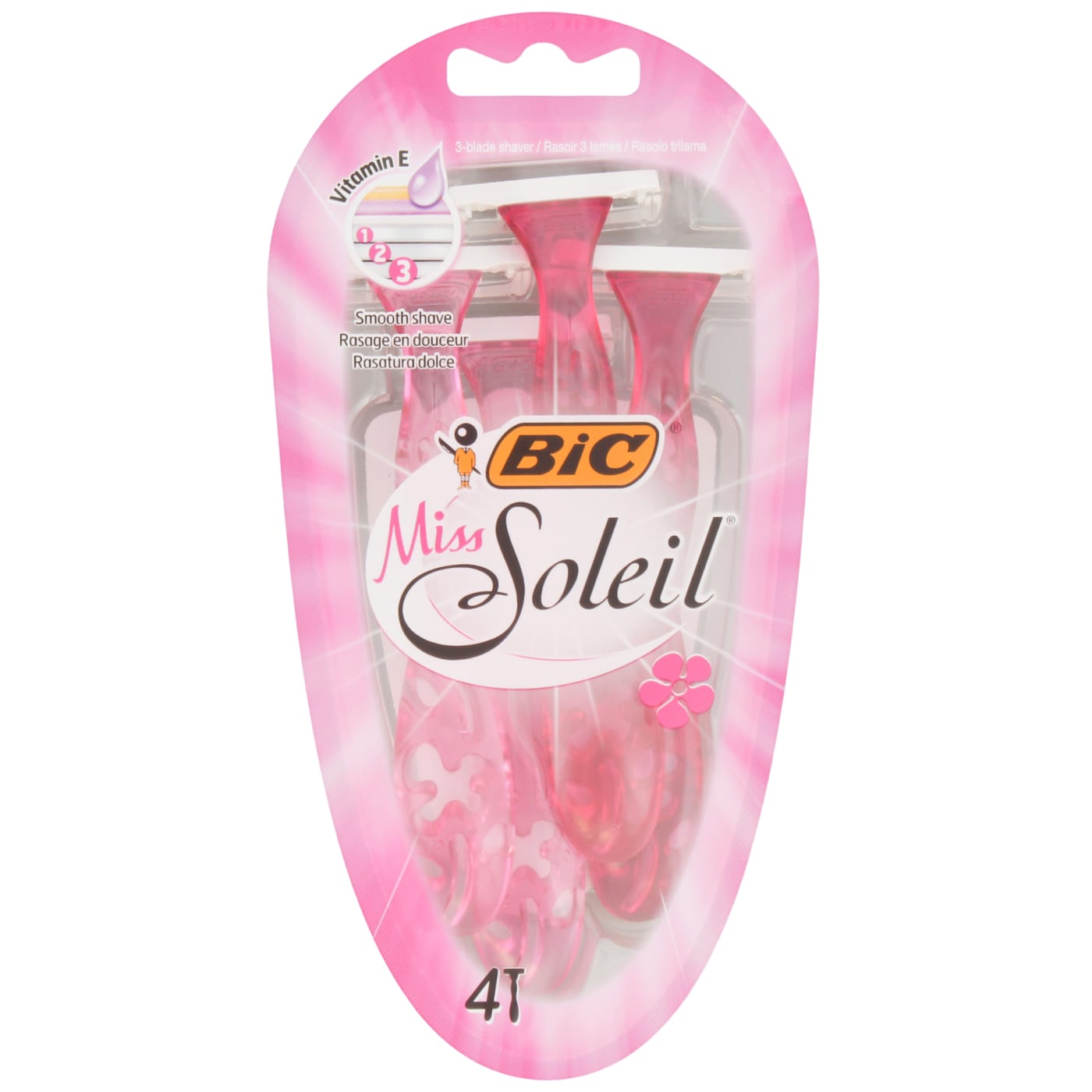 BIC LADIES DISPOSABLE RAZOR MISS SOLEIL WITH VITAMIN E 4'S