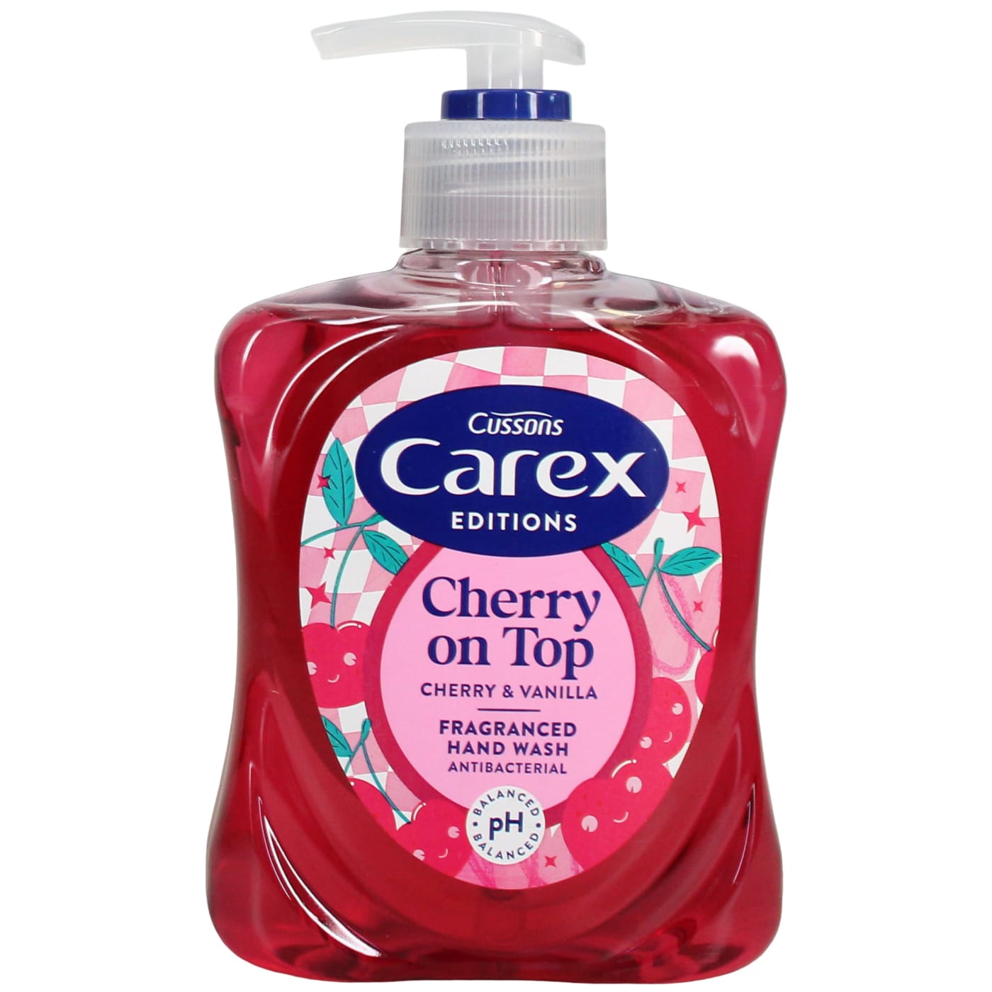 CAREX ANTI-BACTERIAL HAND WASH CHERRY ON TOP CHERRY & VANILLA 250ML