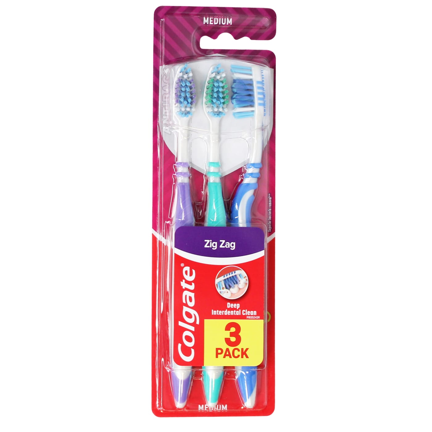 COLGATE TOOTHBRUSH ZIGZAG MEDIUM 3 PACK