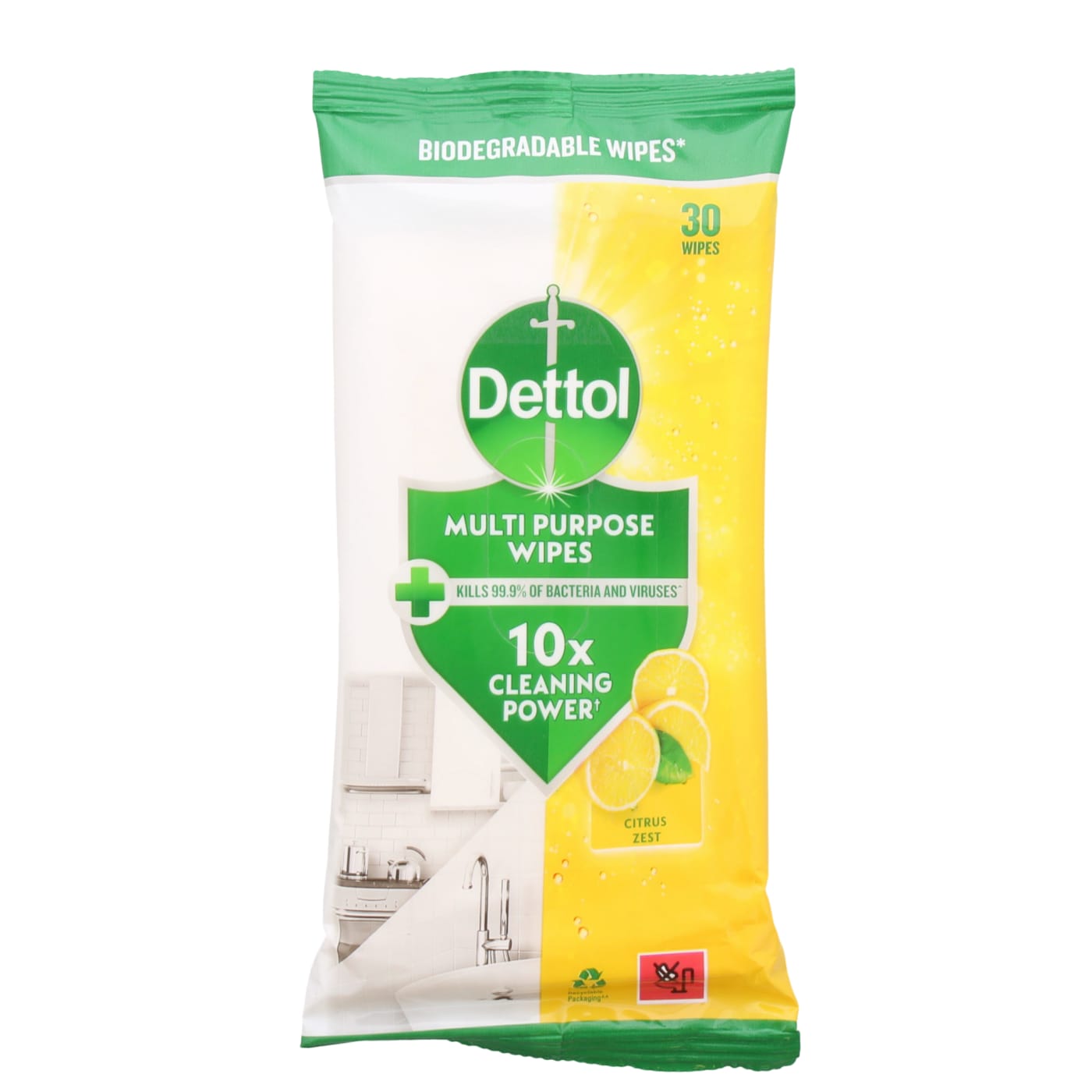 DETTOL ANTI-BACTERIAL SURFACE WIPES CITRUS ZEST 30'S