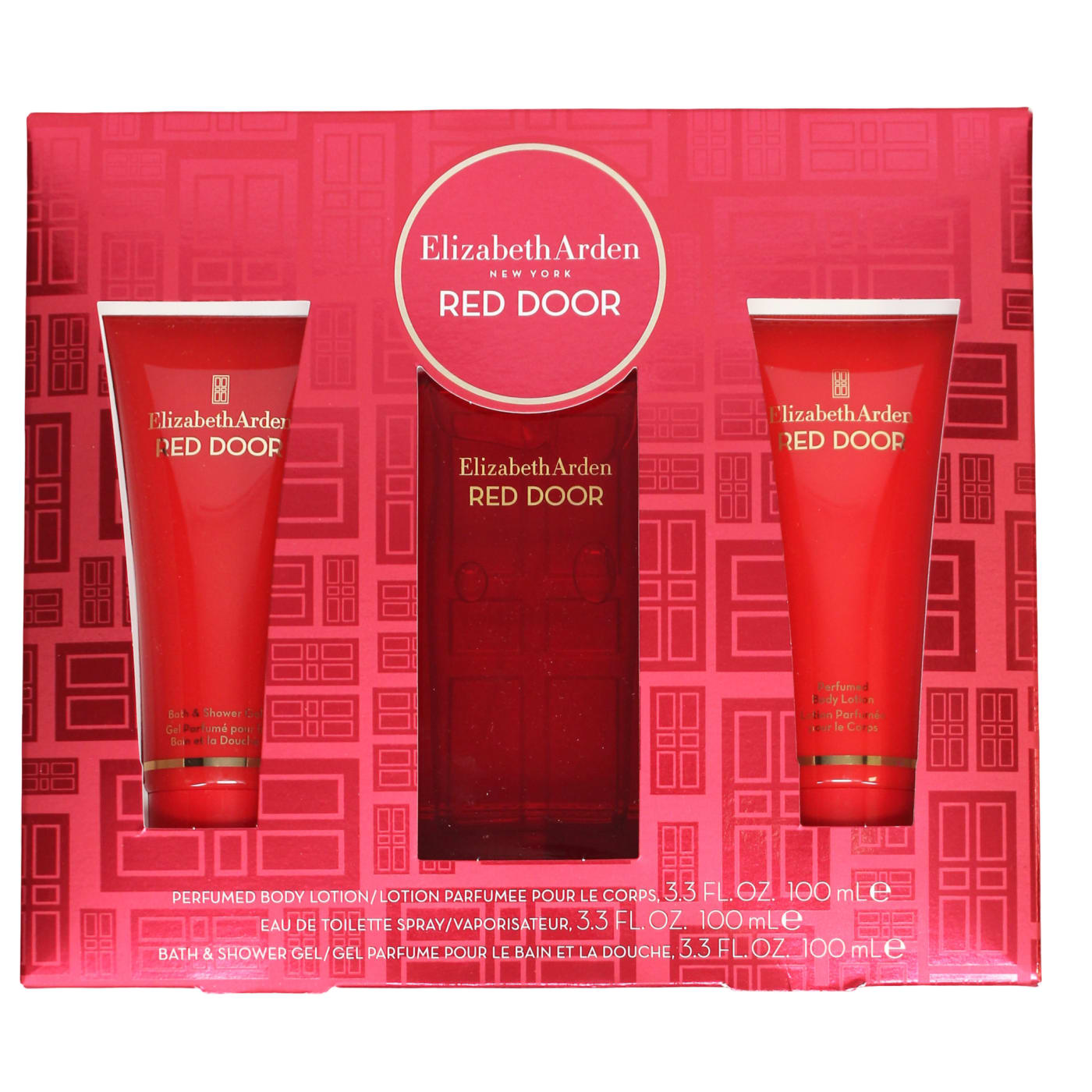 ELIZABETH ARDEN RED DOOR 3PC GIFT SET ( EDT SPRAY, 100ML BODY LOTION & 100ML BATH & SHOWER GEL) 100ML