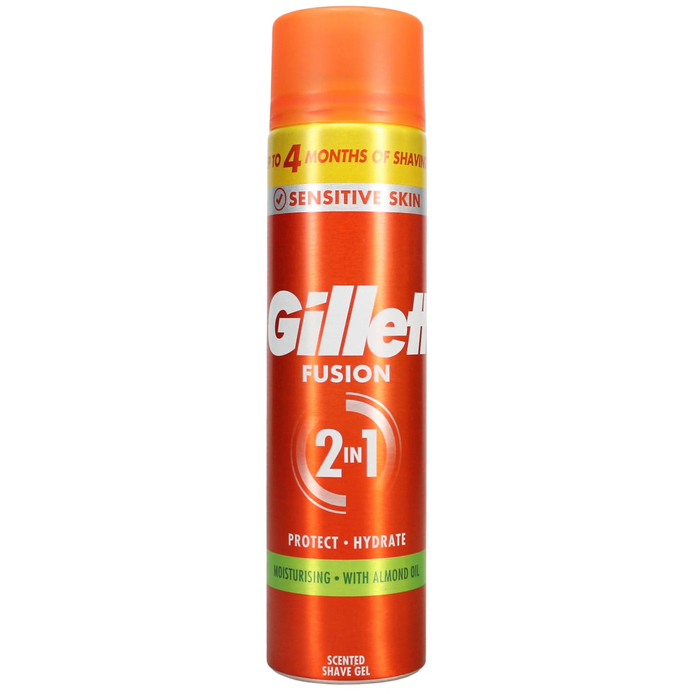 GILLETTE FUSION SHAVING GEL SENSITIVE SKIN WITH ALMOND OIL 240ML
