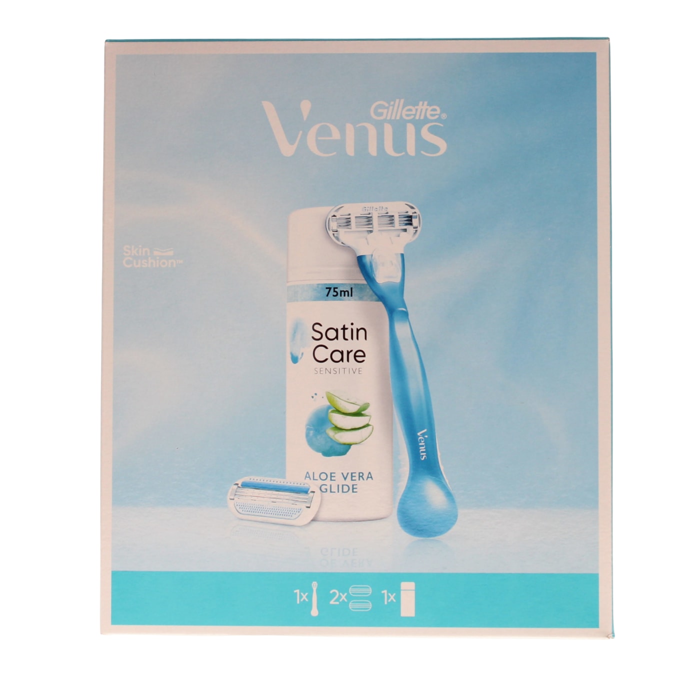 GILLETTE VENUS SMOOTH GIFT SET 4PC SHAVE GEL & 2UP RAZOR) (75ML