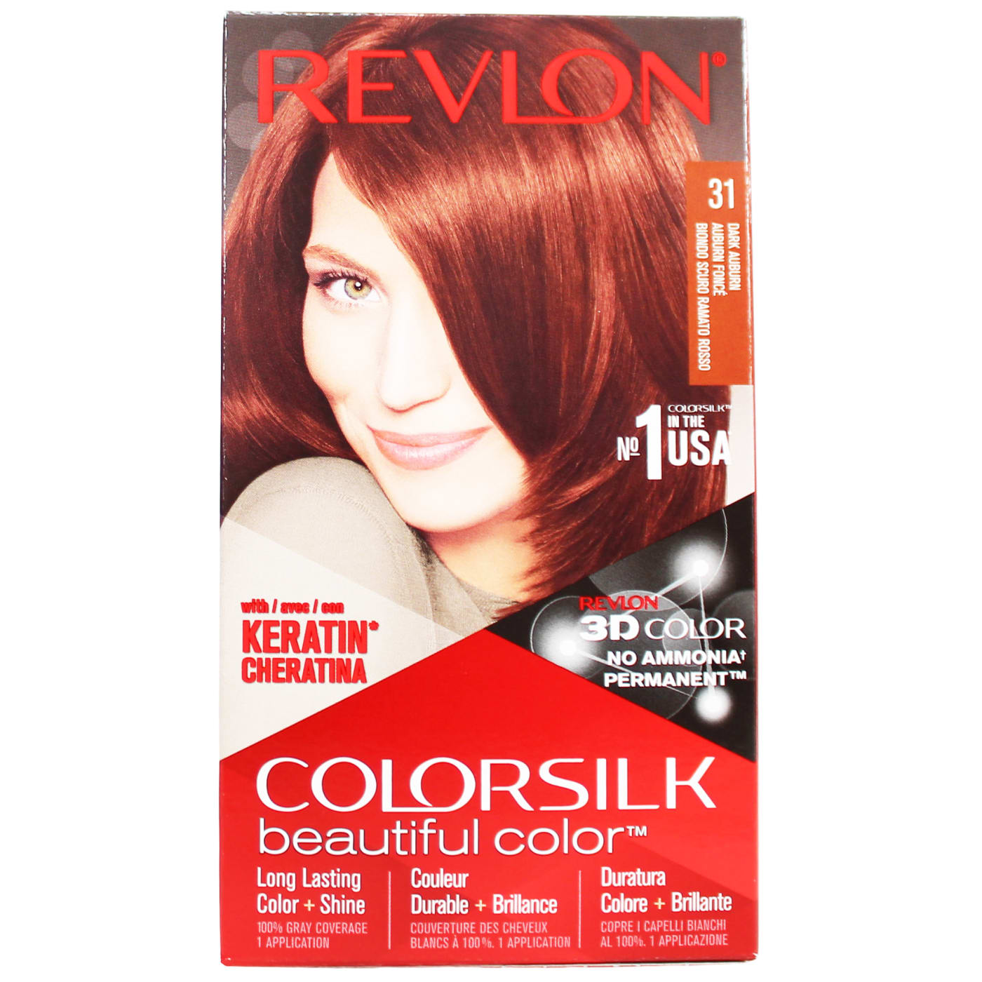 REVLON COLORSILK PERMANENT HAIR COLOUR DARK AUBURN 31