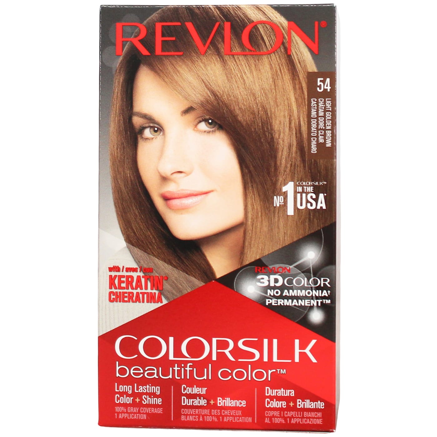 REVLON COLORSILK PERMANENT HAIR COLOUR LIGHT GOLDEN BROWN (54/5G)