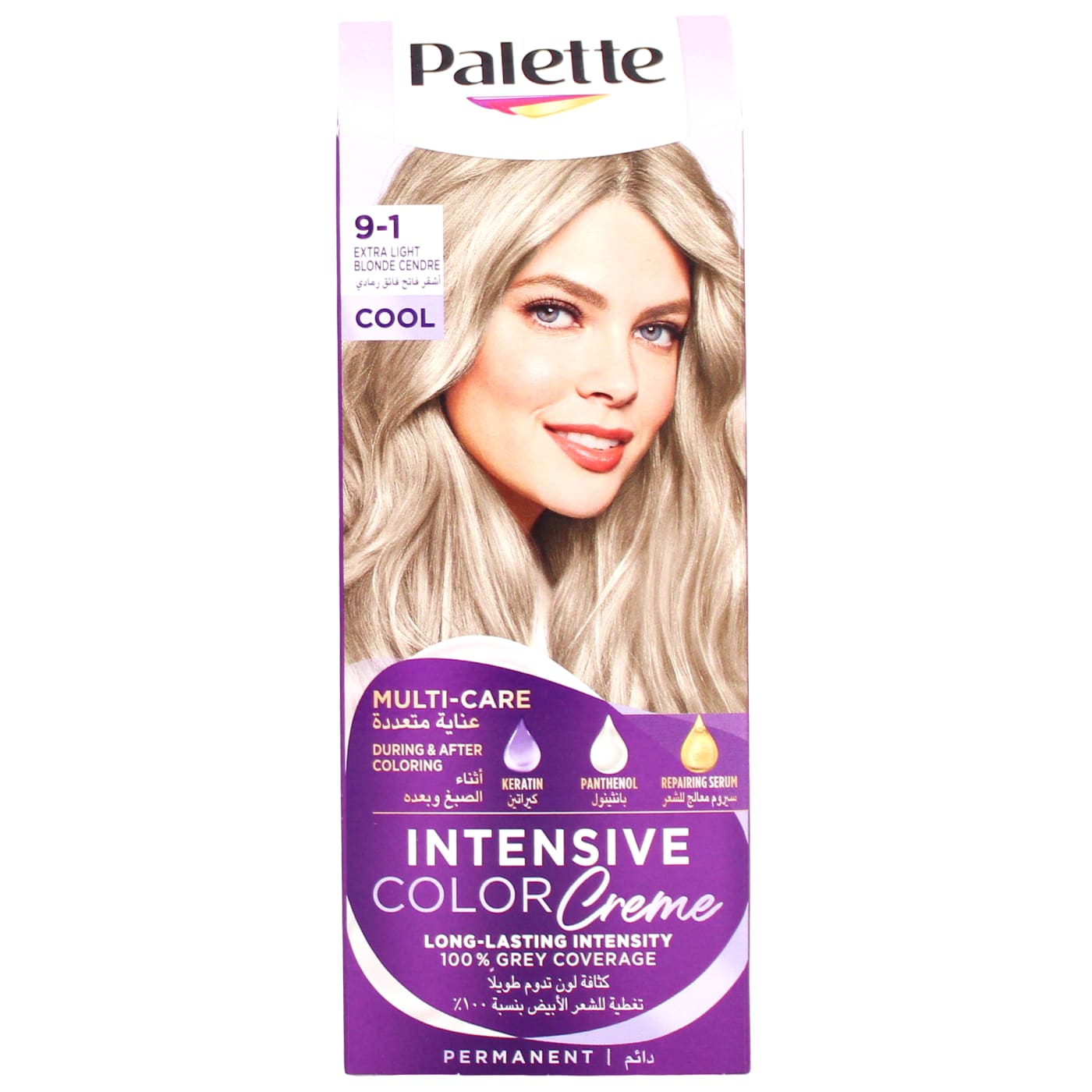 SCHWARZKOPF PALETTE INTENSIVE COLOUR CREAM HAIR DYE LIGHT EXTRA BLONDE CENDRE COOL 9-1