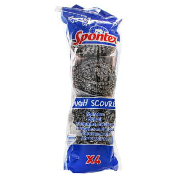 SPONTEX ESSENTIALS TOUGH SCOURERS 4 PACK