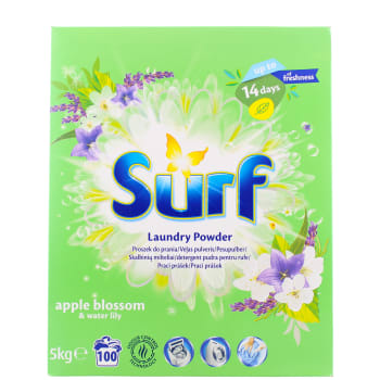 SURF 5KG WASHING POWDER APPLE BLOSSOM 100 WASH