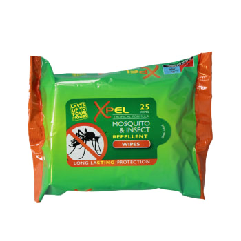 XPEL MOSQUITO & INSECT REPELLENT WIPES ADULT 25'S